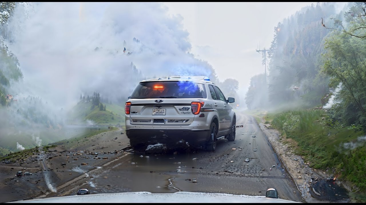 Rookie Cop Shocked as Car Disappears into Cloud of Smoke