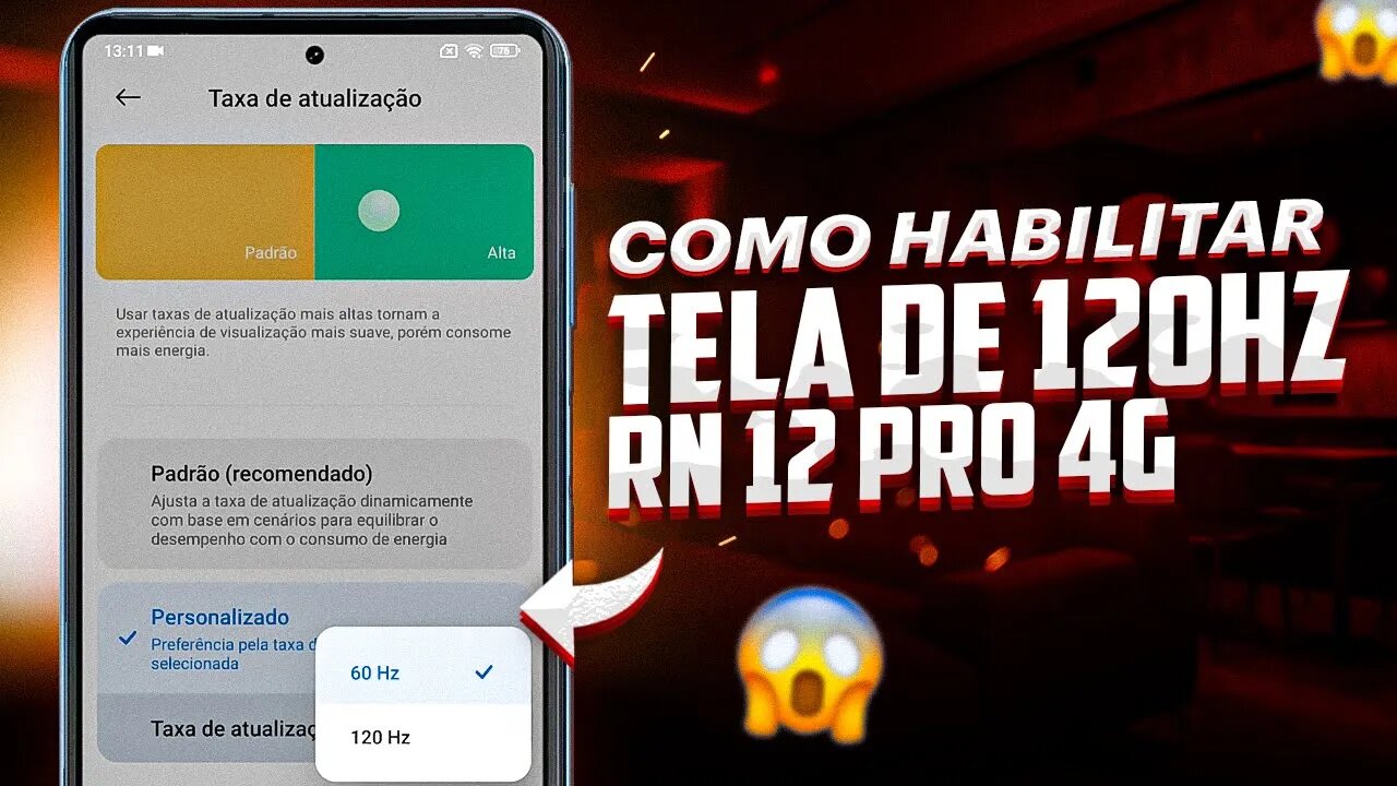 Como ATIVAR TELA DE 120Hz no REDMI NOTE 12 PRO 4G