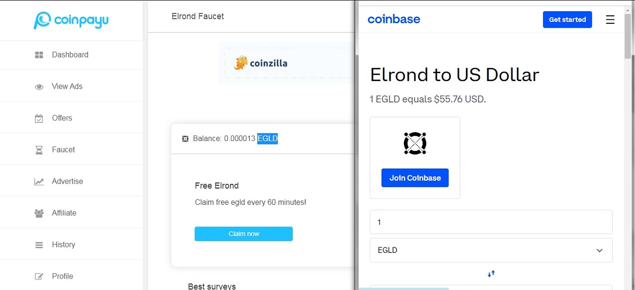 How To Earn Free 14 Elrond EGLD Cryptocurrency At Coinpayu Every 60 minutes With Proof