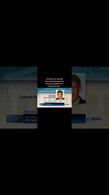 Supreme Court Justice Neil Gorsuch asked pointed questions regarding web designer's free speech.