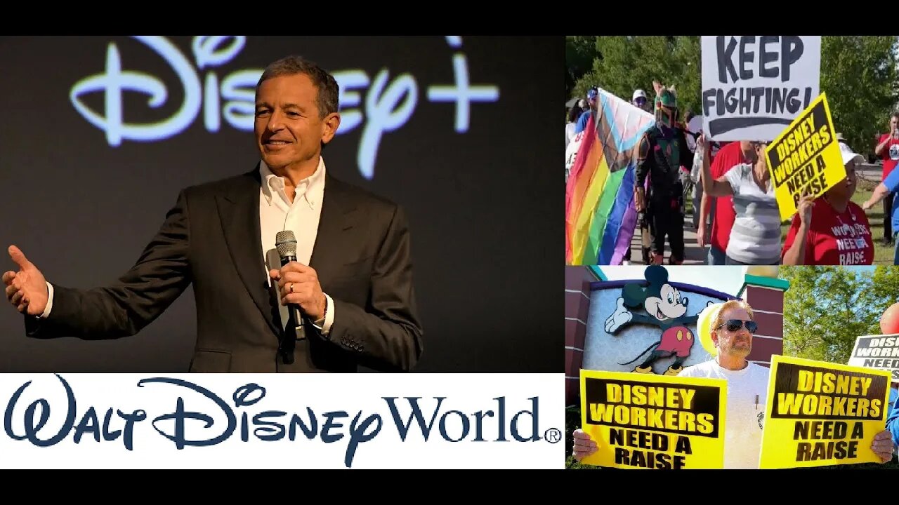 Disney Eats Its Own w/ Disney Workers Holding LGBTQ Flags & Signs Demanding a Raise from Disney
