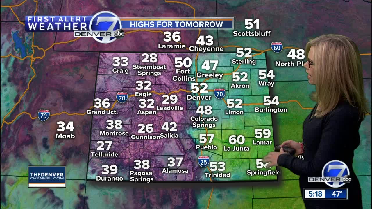 Cloudy but mild across the Denver metro area, plenty of 50s in the 7-day forecast