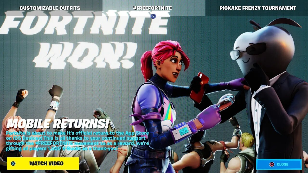 WELCOME BACK FORTNITE MOBILE! (Free V-Bucks)