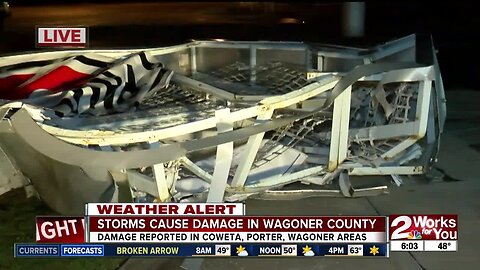 Storm and wind damage in Wagoner County