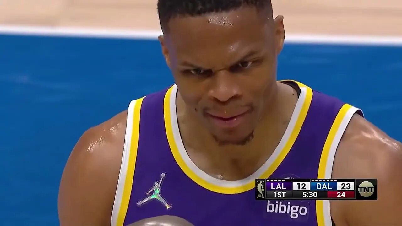 Russell Westbrook FIGHTS with Luka Doncic over the ball and COMPLAINS to the ref!