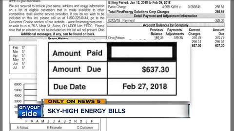 First Energy customer receives bill more than double usual cost, utility says cold blast to blame