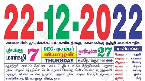 இன்றைய ராசிபலன் ||22|12|2022 ||வியாழகிழமை||Today Rasi Palan | Daily Horoscope
