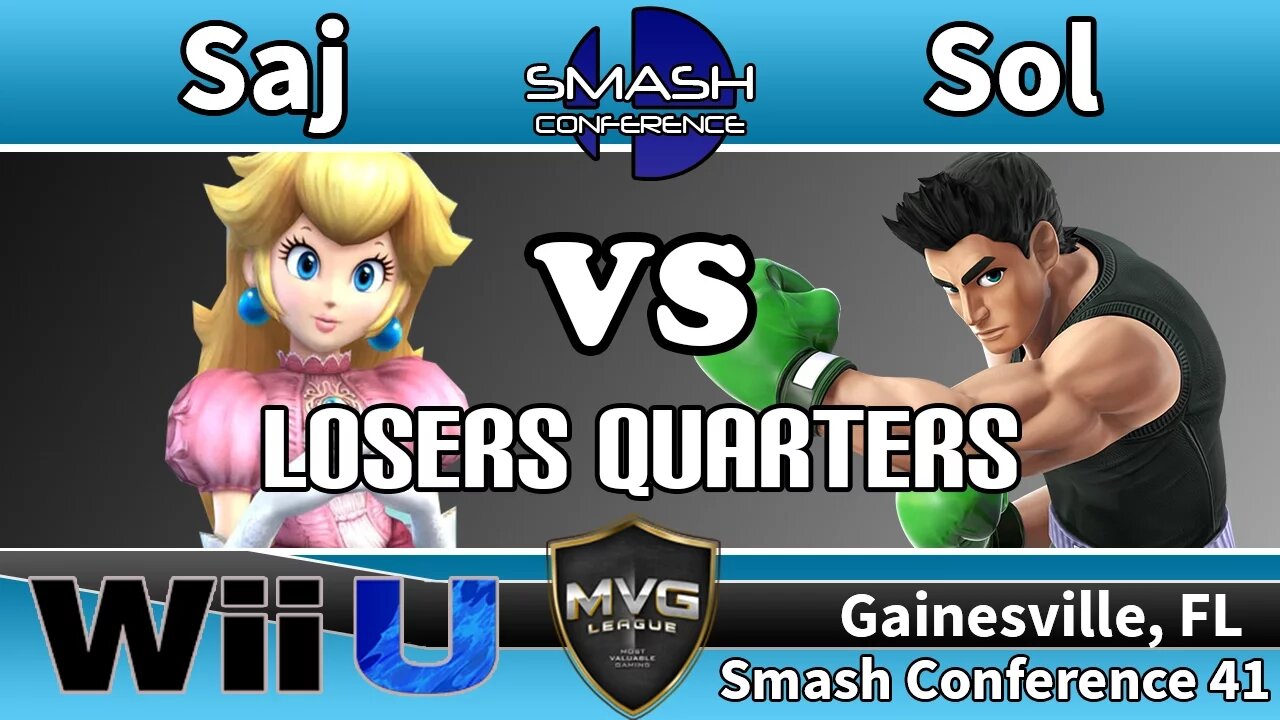 Saj (Peach) vs. MVG|Sol (Little Mac) - SSB4 Losers Quarters - Smash Conference 41