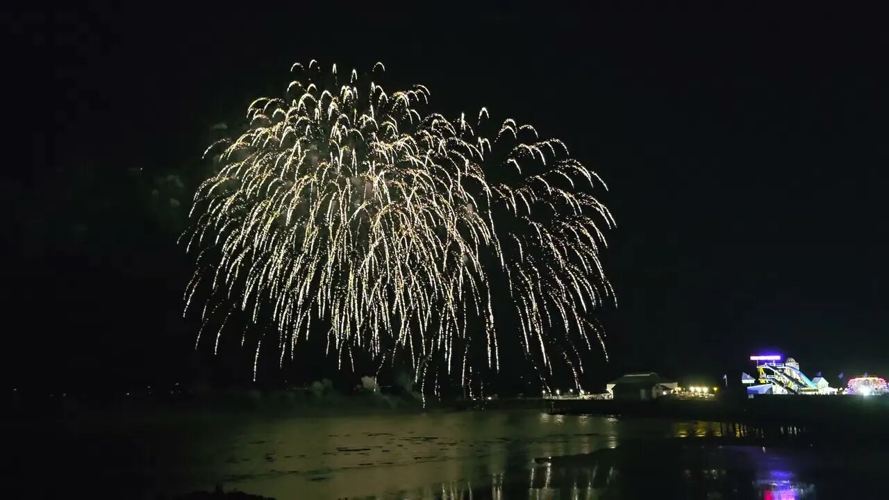 19 August 2023 Clacton On Sea Pier Essex summer fireworks display