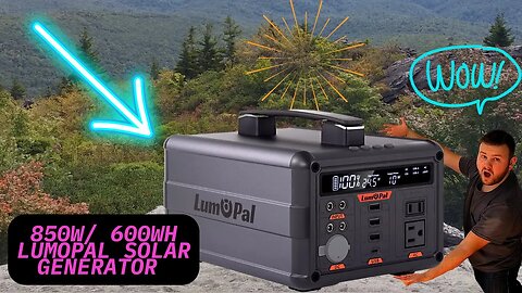 Portable Power Station- 850W/ 600Wh Lumopal Solar Generator with 120V AC Pure Sine Wave Output