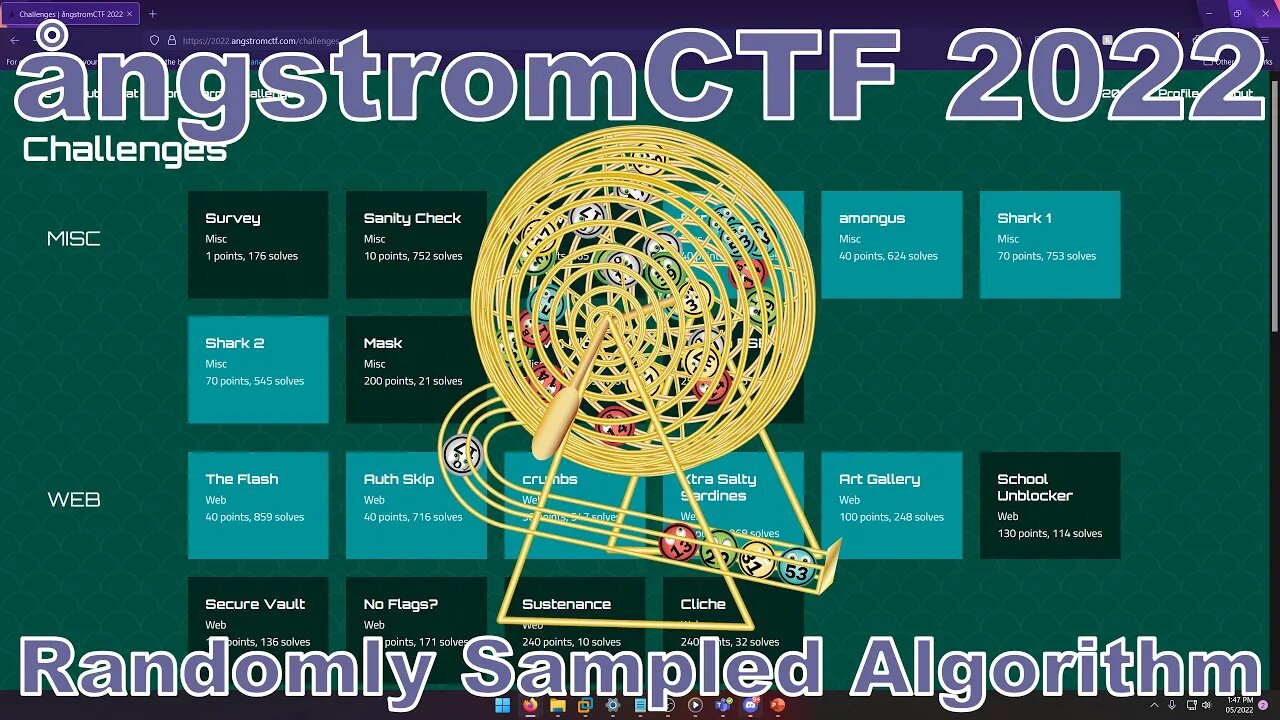angstromCTF 2022: Randomly Sampled Algorithm