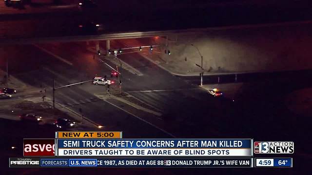 Pedestrian hit and dragged by semi truck