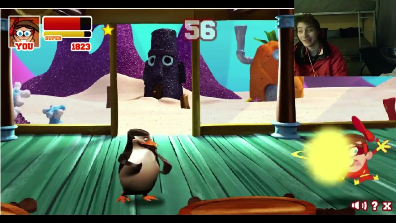 Skipper The Penguin VS Timmy As Cleft In A Nickelodeon Super Brawl 2 Battle With Live Commentary