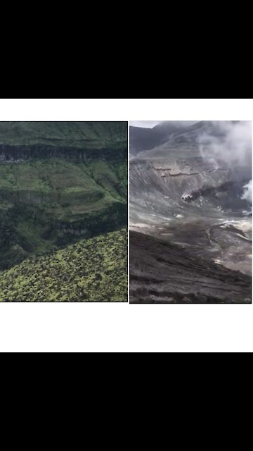 Amazing footage from inside the crater of the La Soufriere volcano after it erupted.