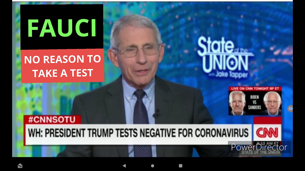 FAUCI: THERE'S NO REASON TO TAKE A TEST