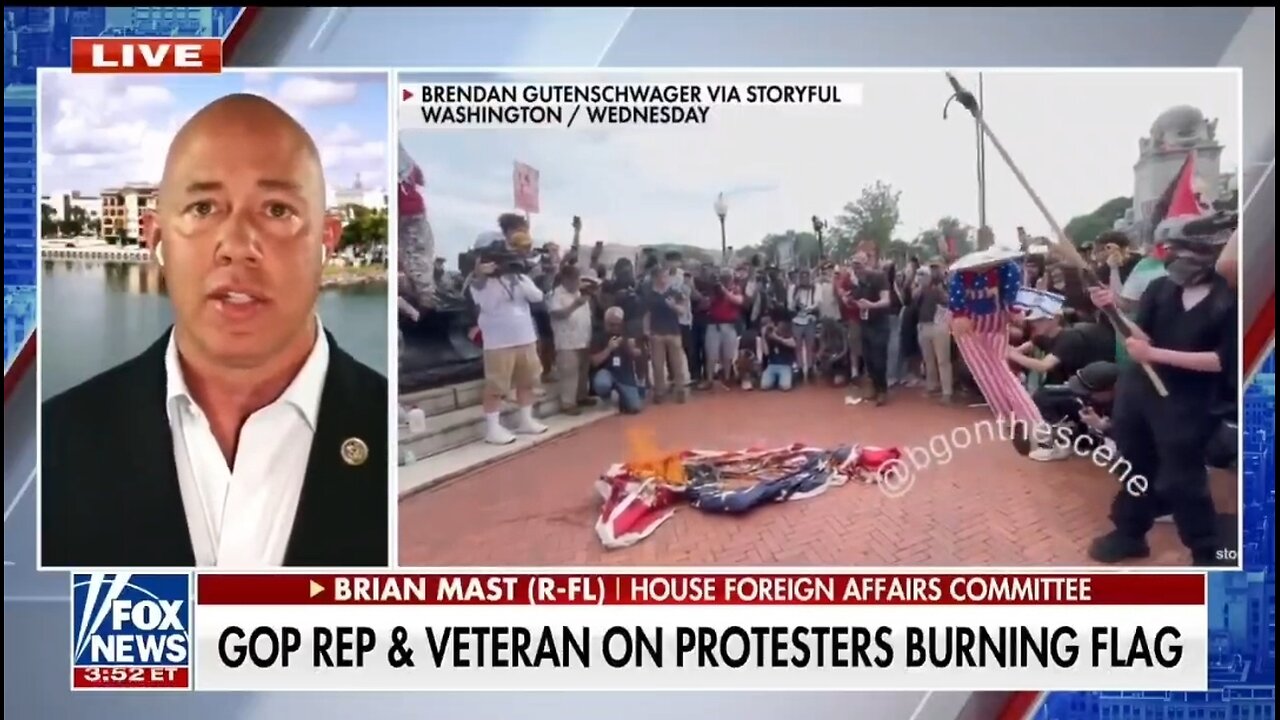 Rep Brian Mast Exposes Unions Supporting Flag Burning Rallies