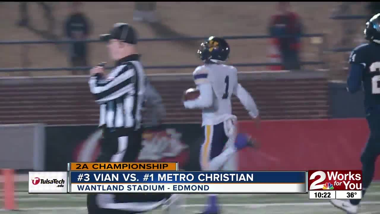 Metro Christian defeats Vian, 42-34 to claims Class 2A State Championship