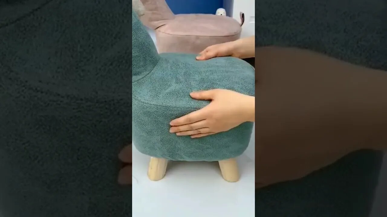 Upholstered Rabbit Ride-On Ottoman Footrest Stool with Vivid Adorable Animal Shape Padded #shorts#fy