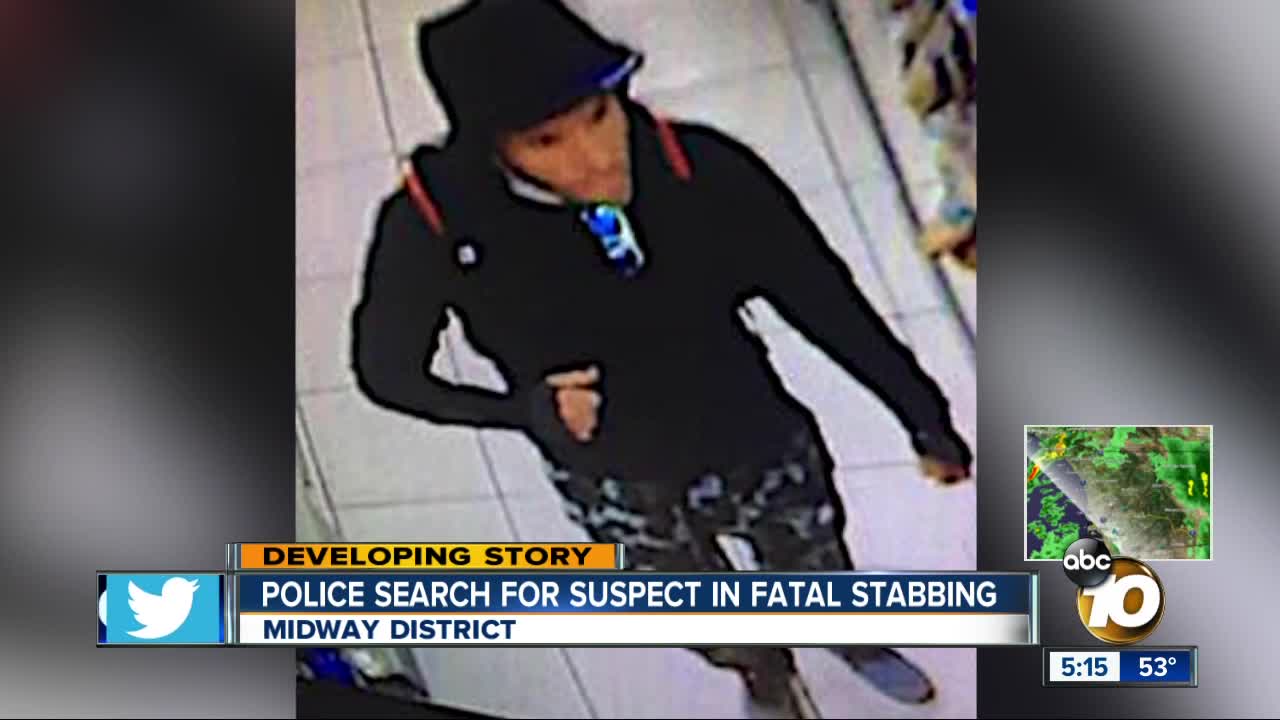 Police searching for a person linked to a deadly stabbing in the Midway District