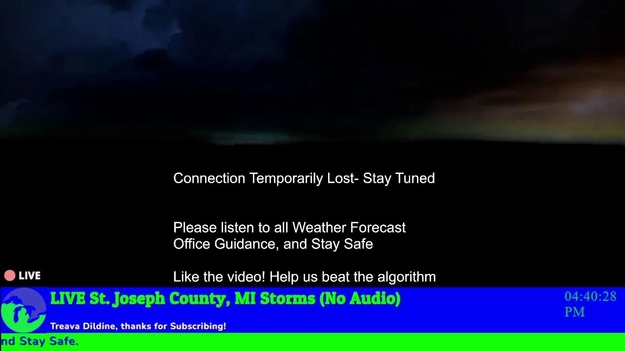 LIVE Thunderstorms Approaching St. Joseph County, MI