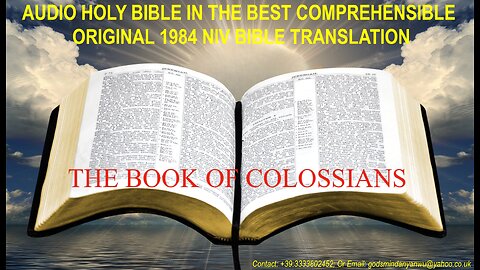 AUDIO HOLY BIBLE: "THE BOOK OF COLOSSIANS" - IN THE ORIGINAL 1984 NIV BIBLE TRANSLATION