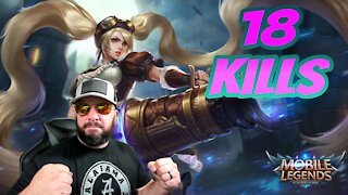 Layla 18 kills in Mobile Legends