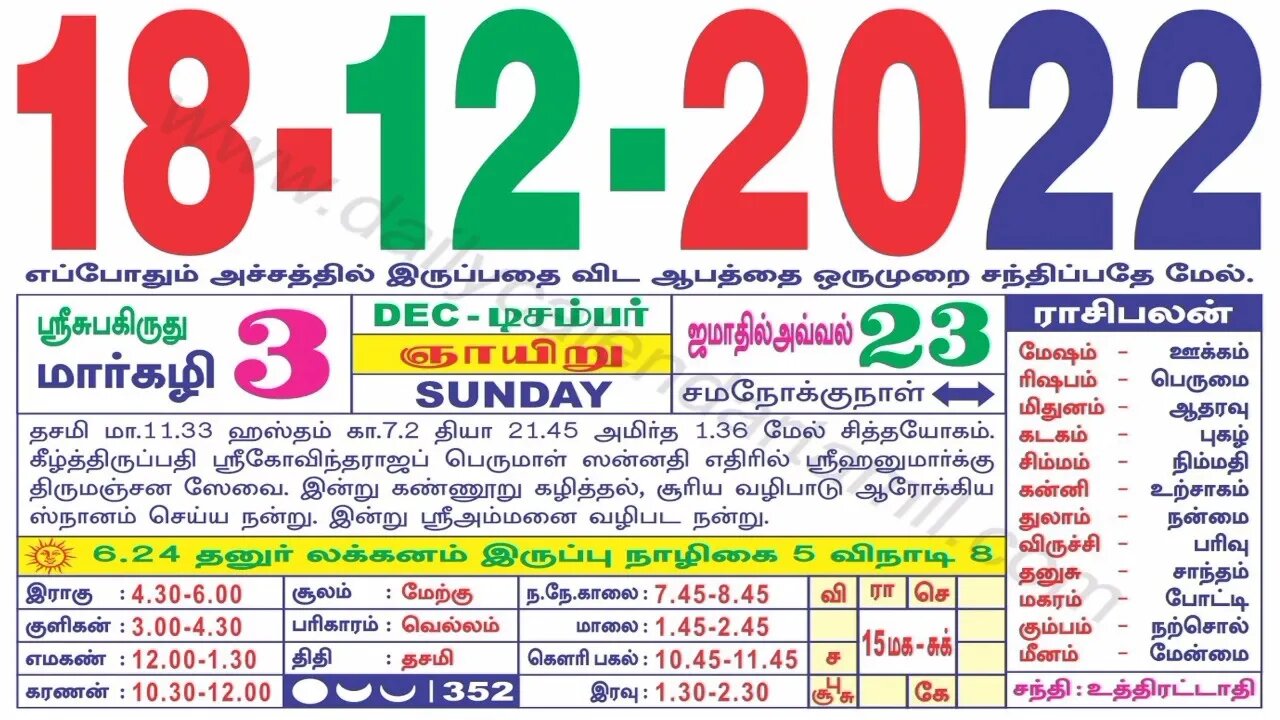 இன்றைய ராசிபலன் ||18|12|2022 ||ஞாயிற்றுக்கிழமை||Today Rasi Palan | Daily Horoscope