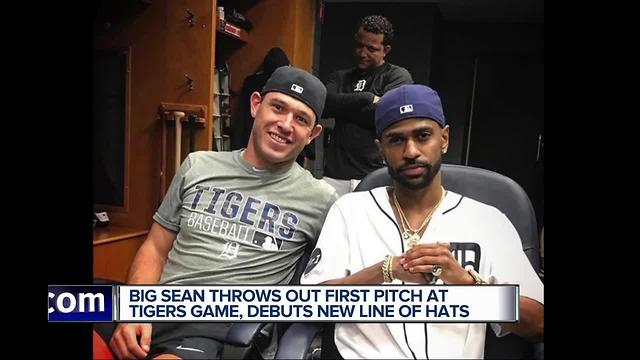 Big Sean debuts new Detroit Tigers hats, throws out first pitch at Comerica Park