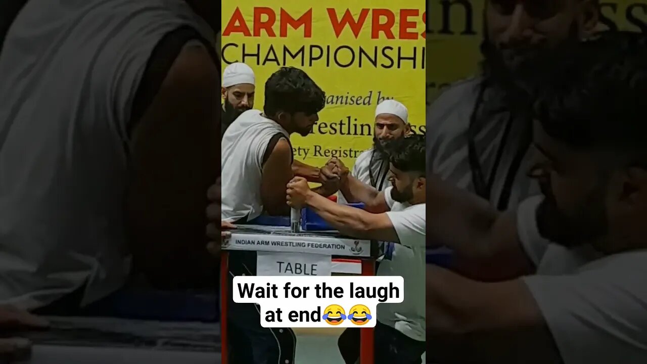 wait for te laugh at end 😂 😂 #funny #laugh #armwrestling #coc #viral #jkstatuszone
