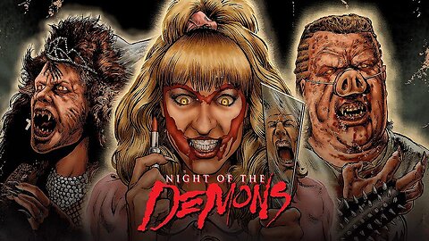 NIGHT OF THE DEMONS 1988 Halloween Party at Old Funeral Parlor Awakens Demons FULL MOVIE HD & W/S