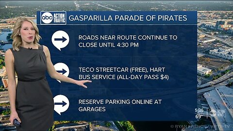 Gasparilla road closures, traffic