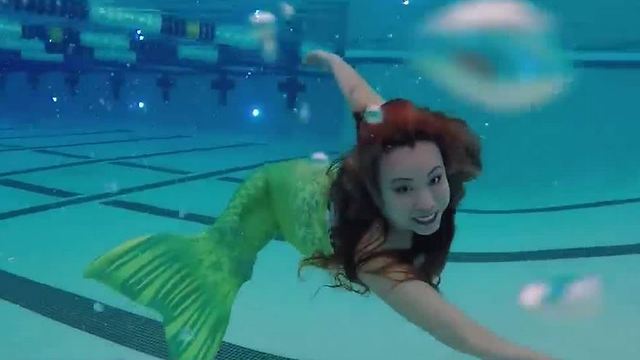 Mermaid fitness class helps woman walk again