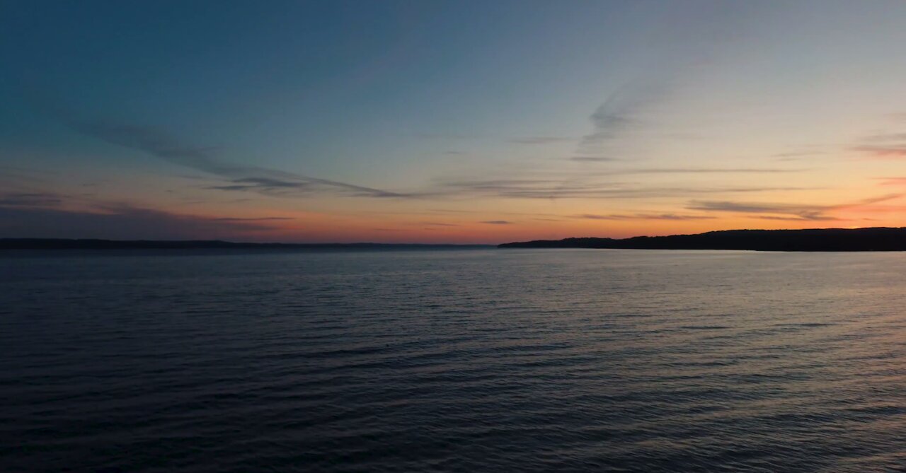 Calming, Relaxing, Lake Charlevoix Sunset Footage