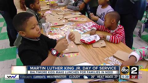 MLK Day of service: Kids make lunches for families in need