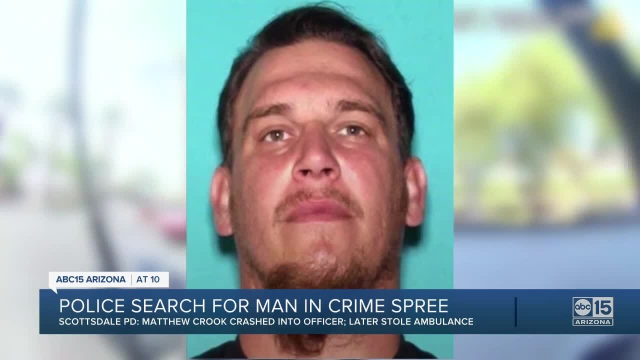 Suspect sought after allegedly striking Scottsdale officer with vehicle, stealing ambulance