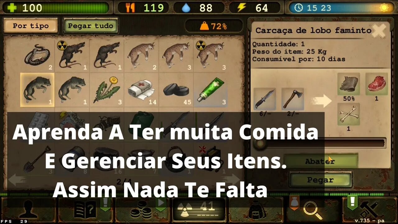 Como Caçar E Gerenciar Seus Itens Na Prática. Day R Survival premium tutorial Para Iniciantes rpg