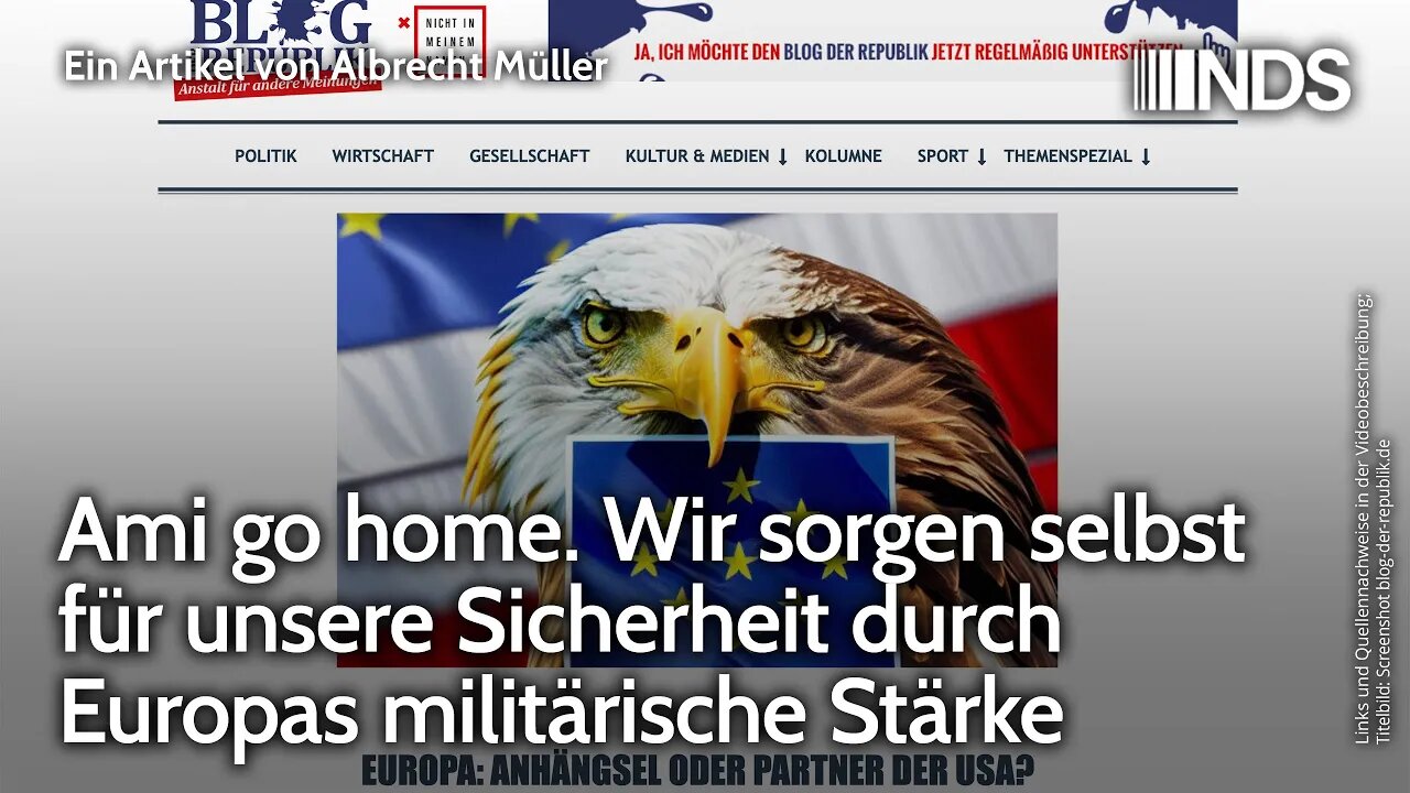 Ami go home. Wir sorgen selbst für unsere Sicherheit durch Europas militärische Stärke. A.Müller NDS