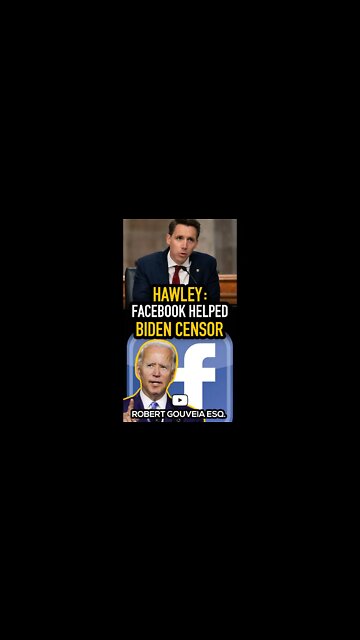 Hawley: Facebook Helped Biden Censor #shorts
