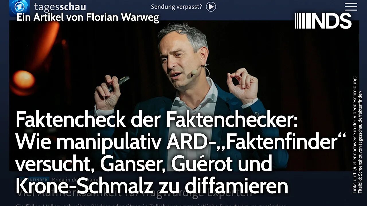 Wie manipulativ ARD-„Faktenfinder“ versucht, Ganser, Guérot und Krone-Schmalz zu diffamieren | NDS