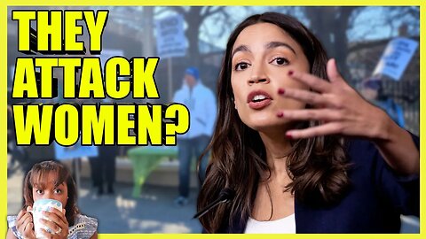 AOC SMEARS Protesters & LIES About Recruitment Event (clip)