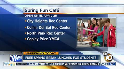 Free spring break lunches for students