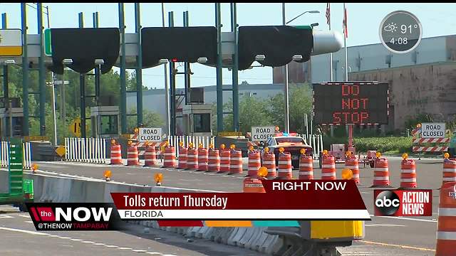 Tampa Bay Area tolls to be reinstated Thursday after Hurricane Irma suspension