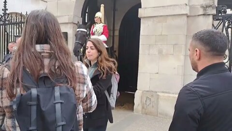 The Horse pokes the tourist #horseguardsparade