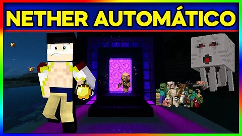 COMO FAZER UM PORTAL DO NETHER AUTOMÁTICO COM DOIS BOTÕES NO MINECRAFT | TUTORIAL OTAKU DE HAKI #4