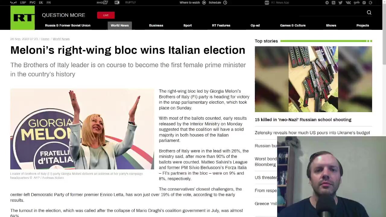 Meloni’s right-wing bloc wins Italian election