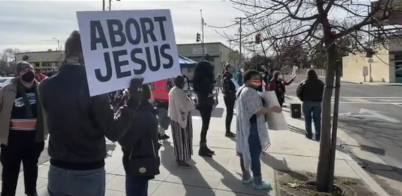 crazy leftists assault patriot documenting a protest of god "Adventure Church"