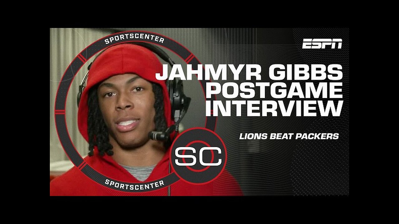 Jahmyr Gibbs talks Lions’ GW drive to beat Packers & clinch playoff berth | SportsCenter