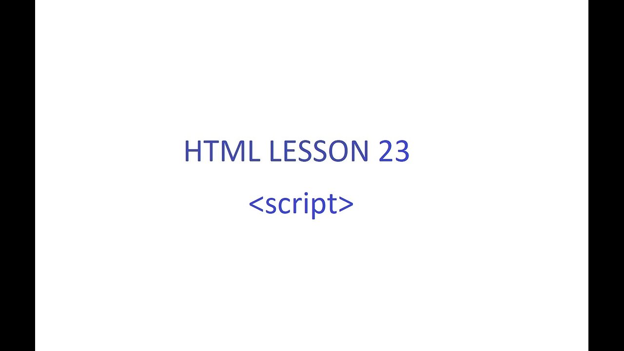 HTML Lesson 23