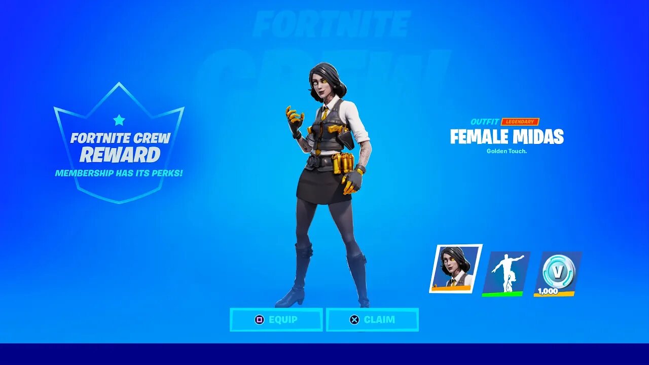 *FEMALE MIDAS* CREW PACK in FORTNITE!