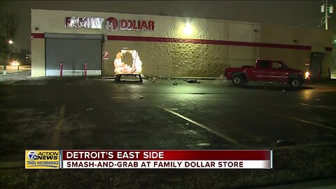 Smash and grab at Family Dollar on Detroit's east side